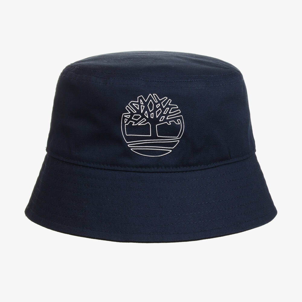 Timberland - Boys Navy Blue Cotton Bucket Hat | Childrensalon
