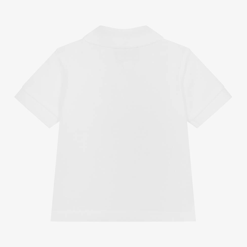 Timberland - Boys White Organic Cotton Polo Shirt | Childrensalon
