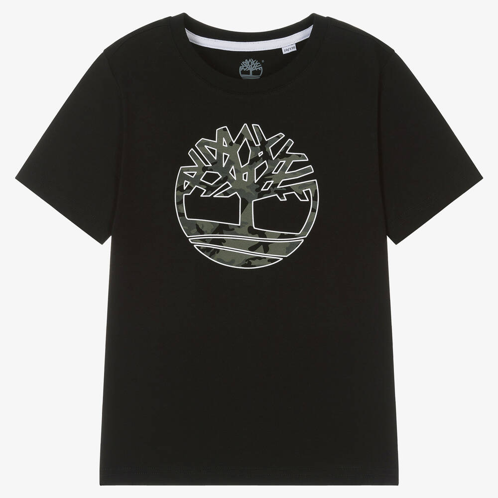 Timberland Teen Boys Black Organic Cotton T-shirt
