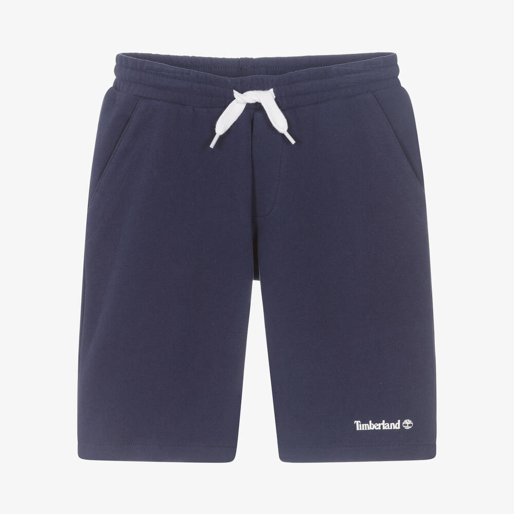 Timberland - Teen Boys Blue Cotton Logo Shorts | Childrensalon