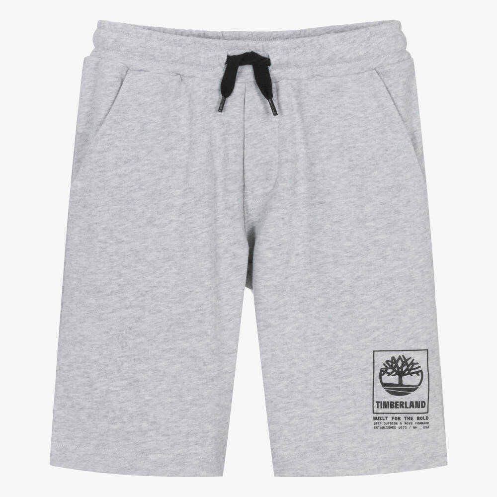 Timberland - Teen Boys Grey Marl Cotton Shorts | Childrensalon