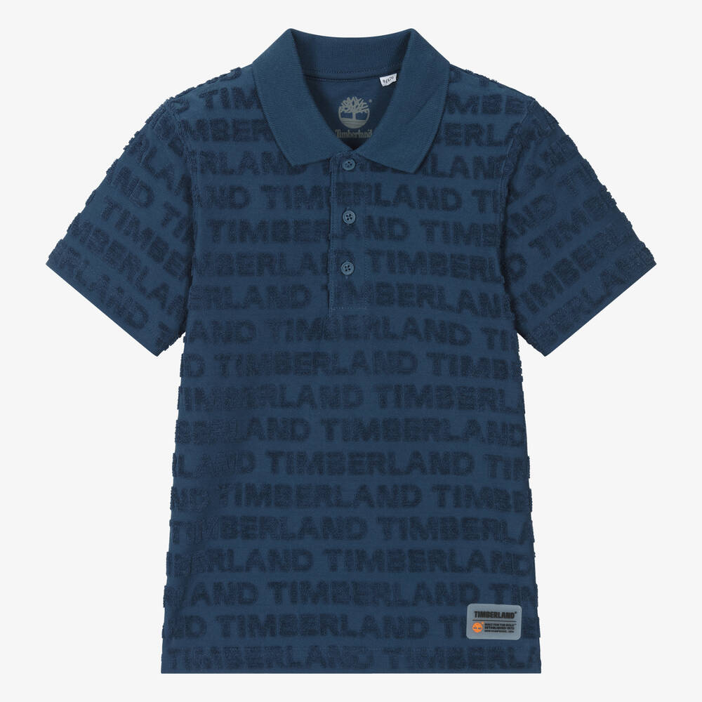 Timberland - Teen Boys Navy Blue Cotton Polo Shirt | Childrensalon