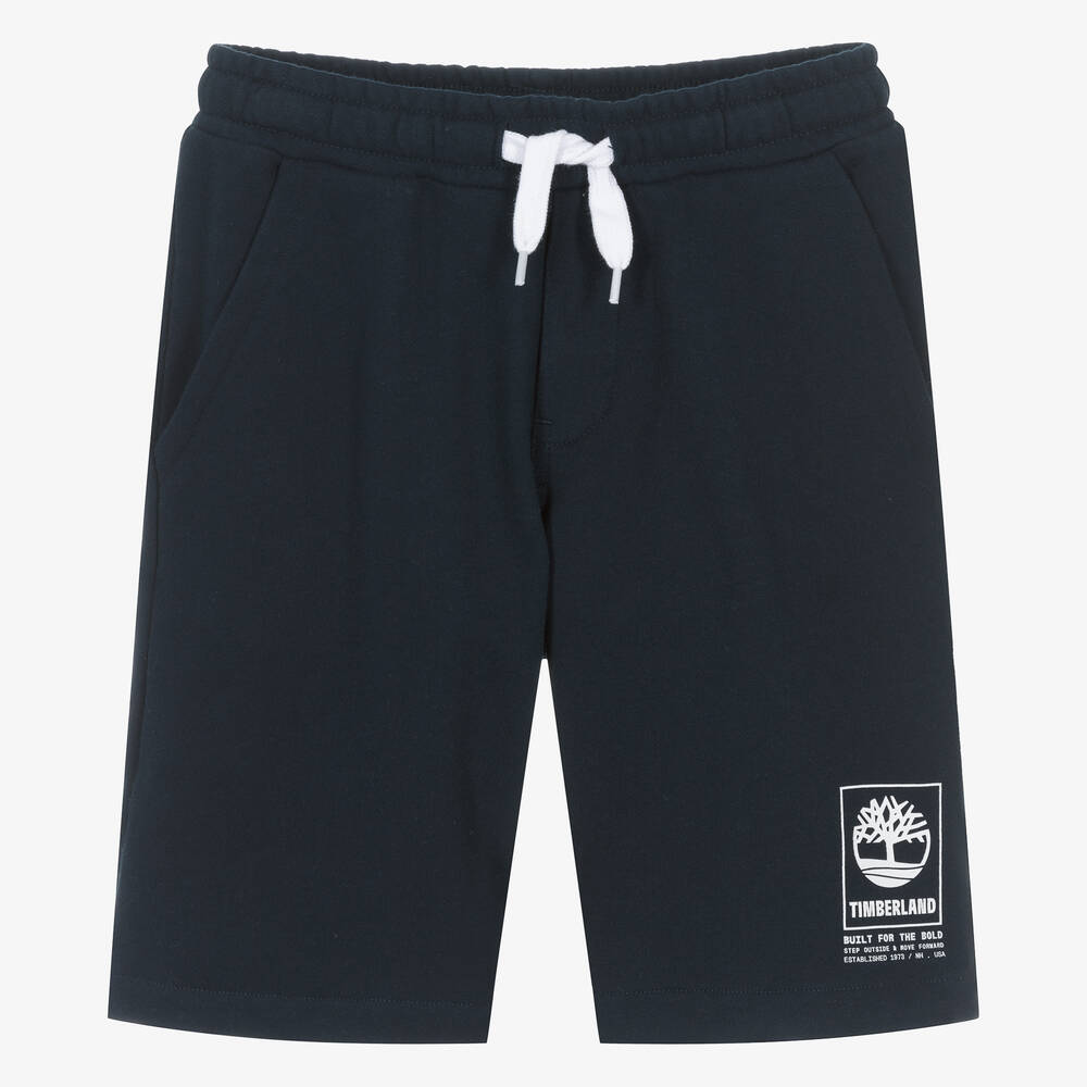 Timberland - Teen Boys Navy Blue Cotton Shorts | Childrensalon