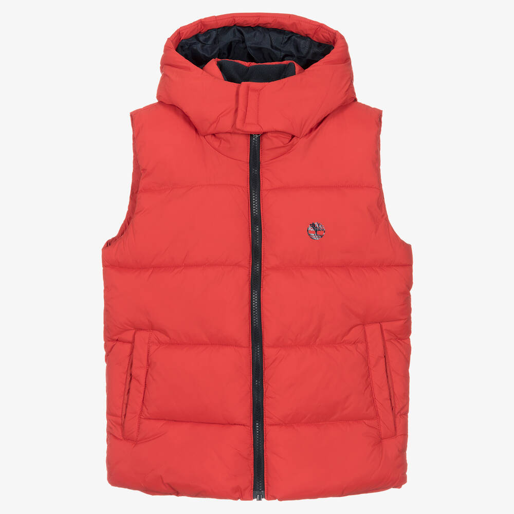 Timberland Teen Boys Red Water Repellent Puffer Gilet