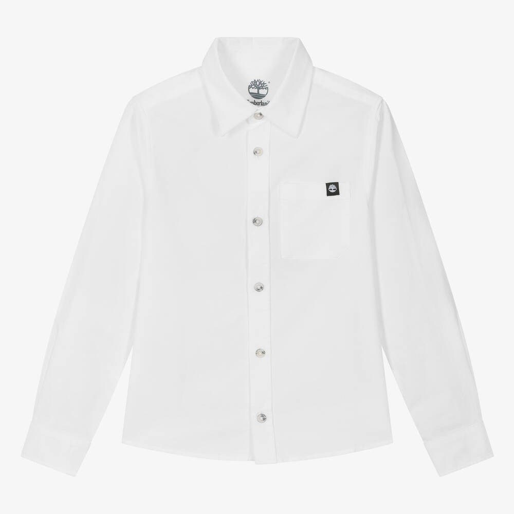 Timberland - Teen Boys White Oxford Cotton Shirt | Childrensalon