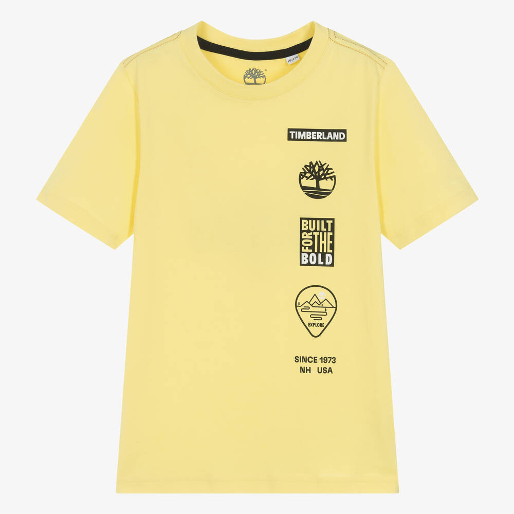 Timberland - Teen Boys Yellow Organic Cotton T-Shirt | Childrensalon
