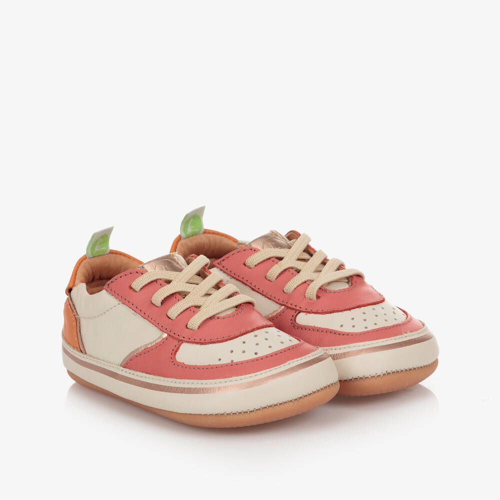 Tip Toey Joey - Baby Girls Pink Leather Trainers | Childrensalon