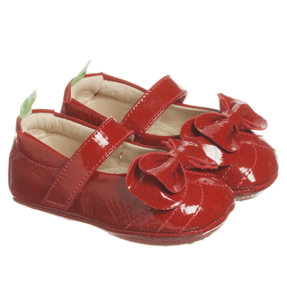 Tip Toey Joey - Baby Girls Red Leather Shoes | Childrensalon