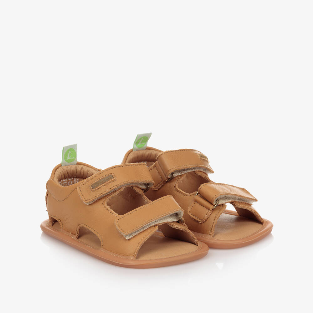 Tip Toey Joey - Beige Leather Baby Sandals | Childrensalon