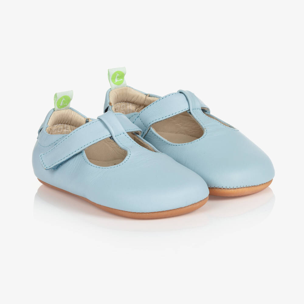 Tip Toey Joey - Blue Leather Baby T-Bar Shoes | Childrensalon