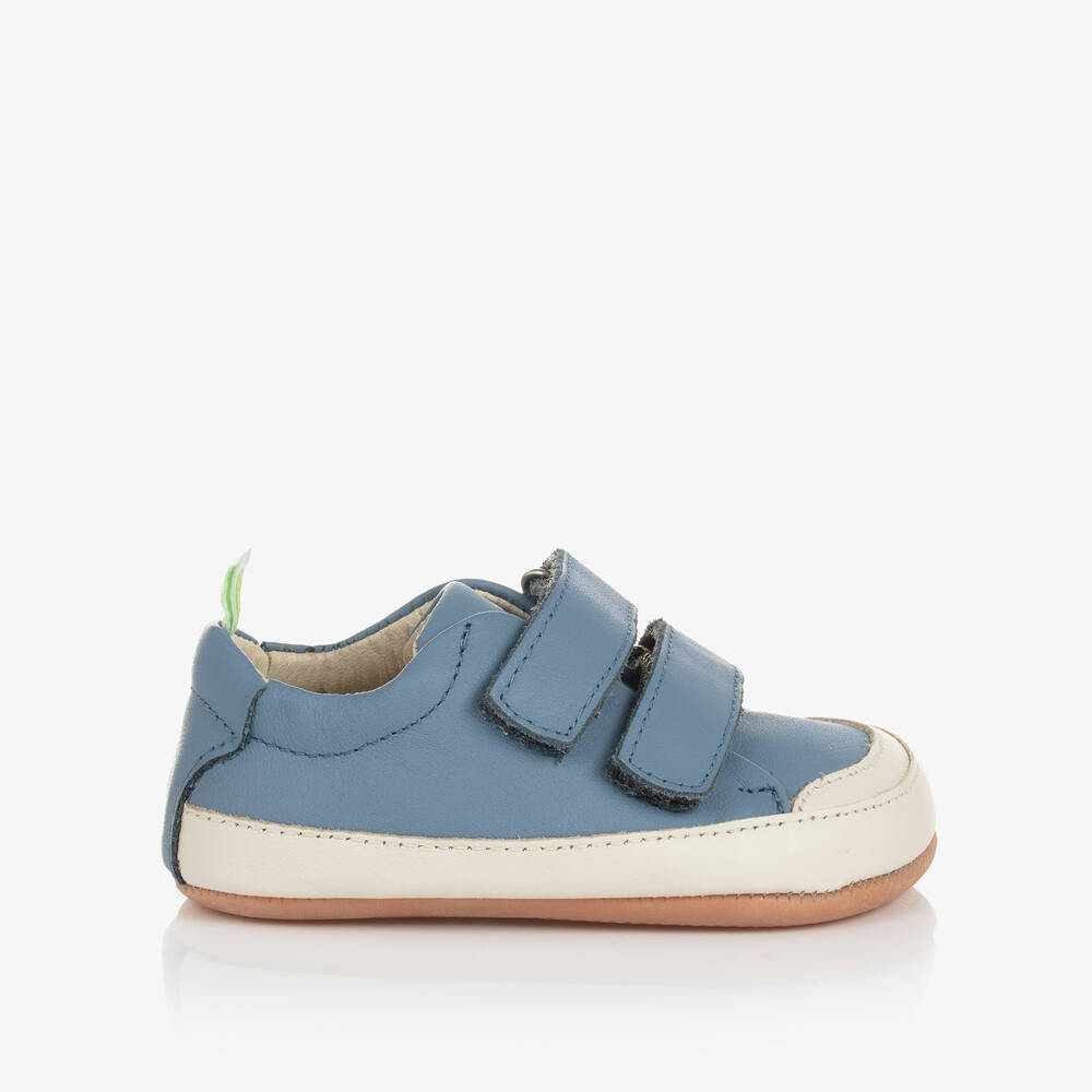 Tip Toey Joey Blue Leather Baby Trainers