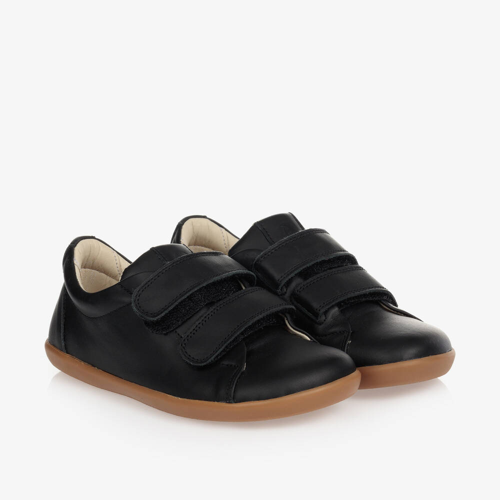 Tip Toey Joey - حذاء جلد لون أسود بشريط لاصق للأولاد | Childrensalon