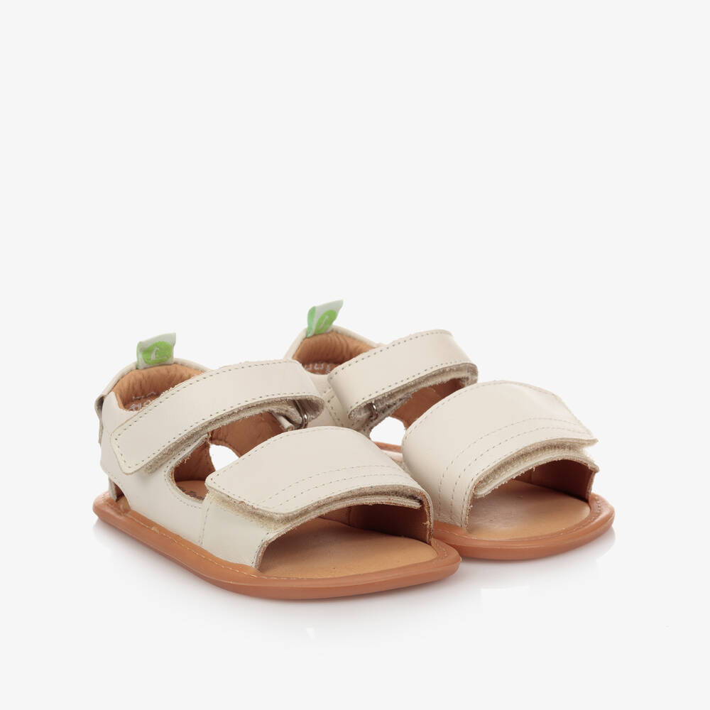 Tip Toey Joey - Ivory Leather Baby Sandals | Childrensalon
