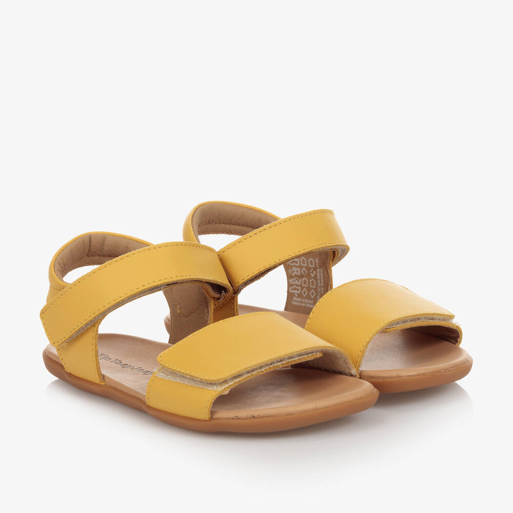 Tip Toey Joey - Yellow Leather Sandals | Childrensalon