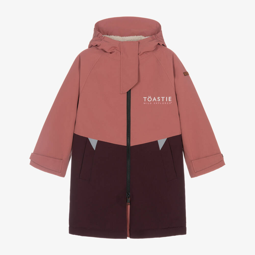 Töastie - Girls Pink Hooded Raincoat | Childrensalon