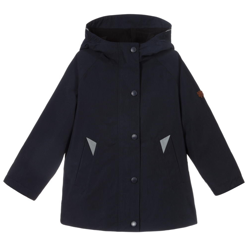 Töastie - Navy Blue Waterproof Raincoat | Childrensalon