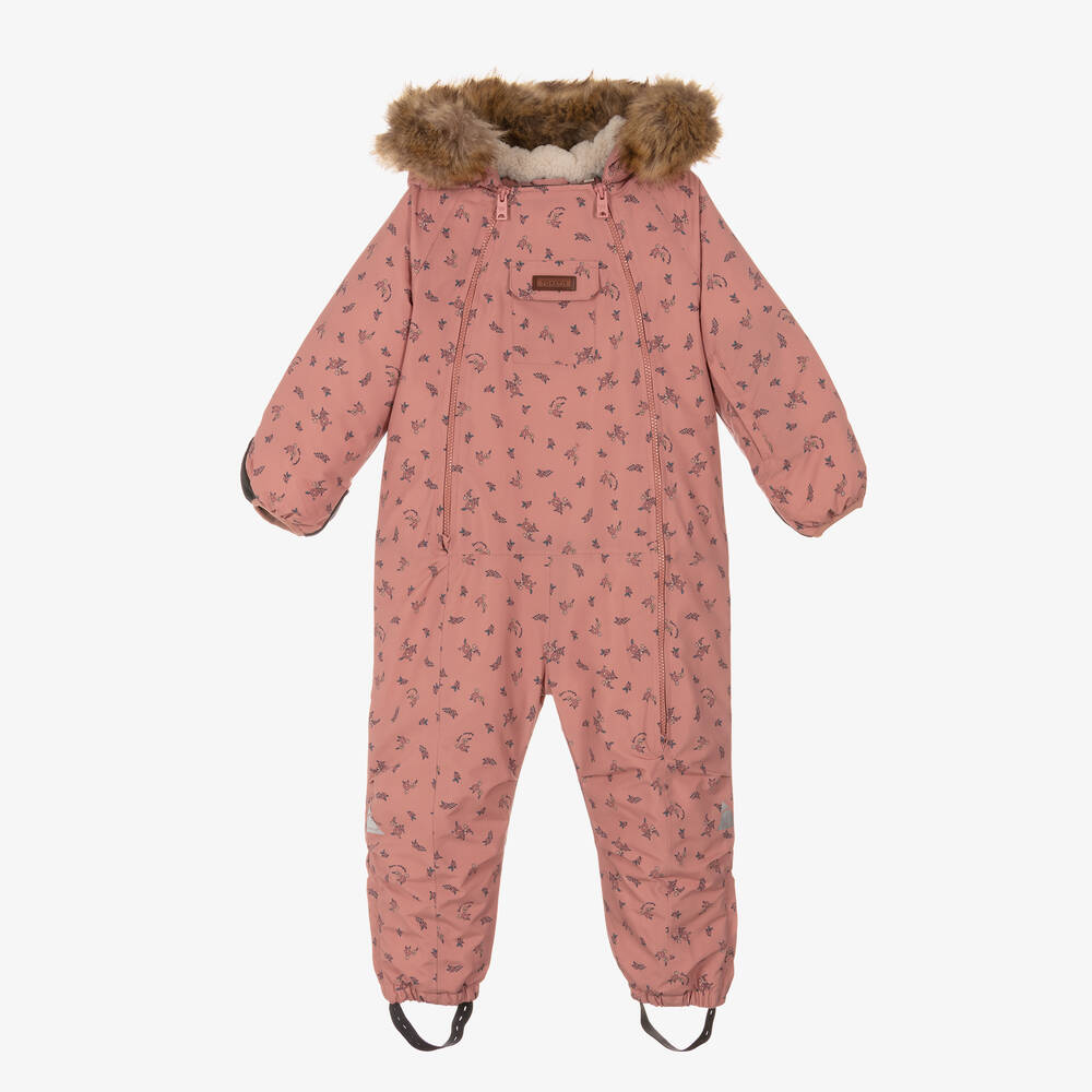 Töastie - Pink Floral Padded Snowsuit | Childrensalon