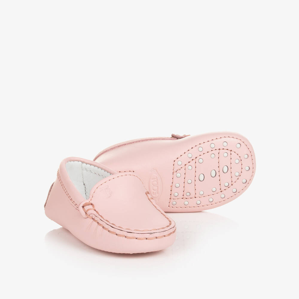 Tod's - Baby Girls Pink Leather Pre-Walker Shoes | Childrensalon