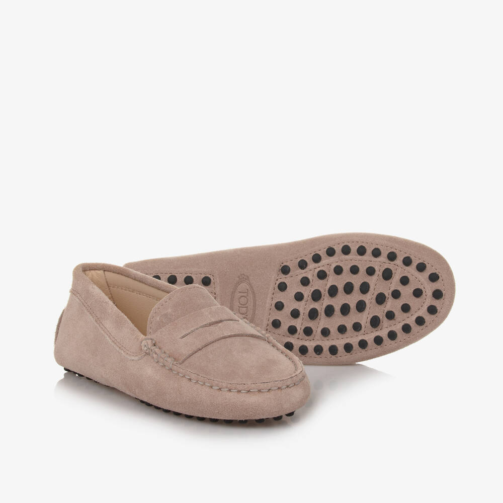 Tod's - Beige Suede Leather Moccasins  | Childrensalon