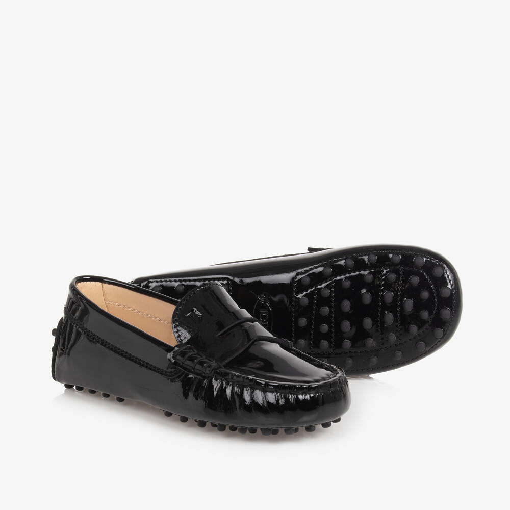 Tod's - Black Patent Leather Moccasin Shoes | Childrensalon