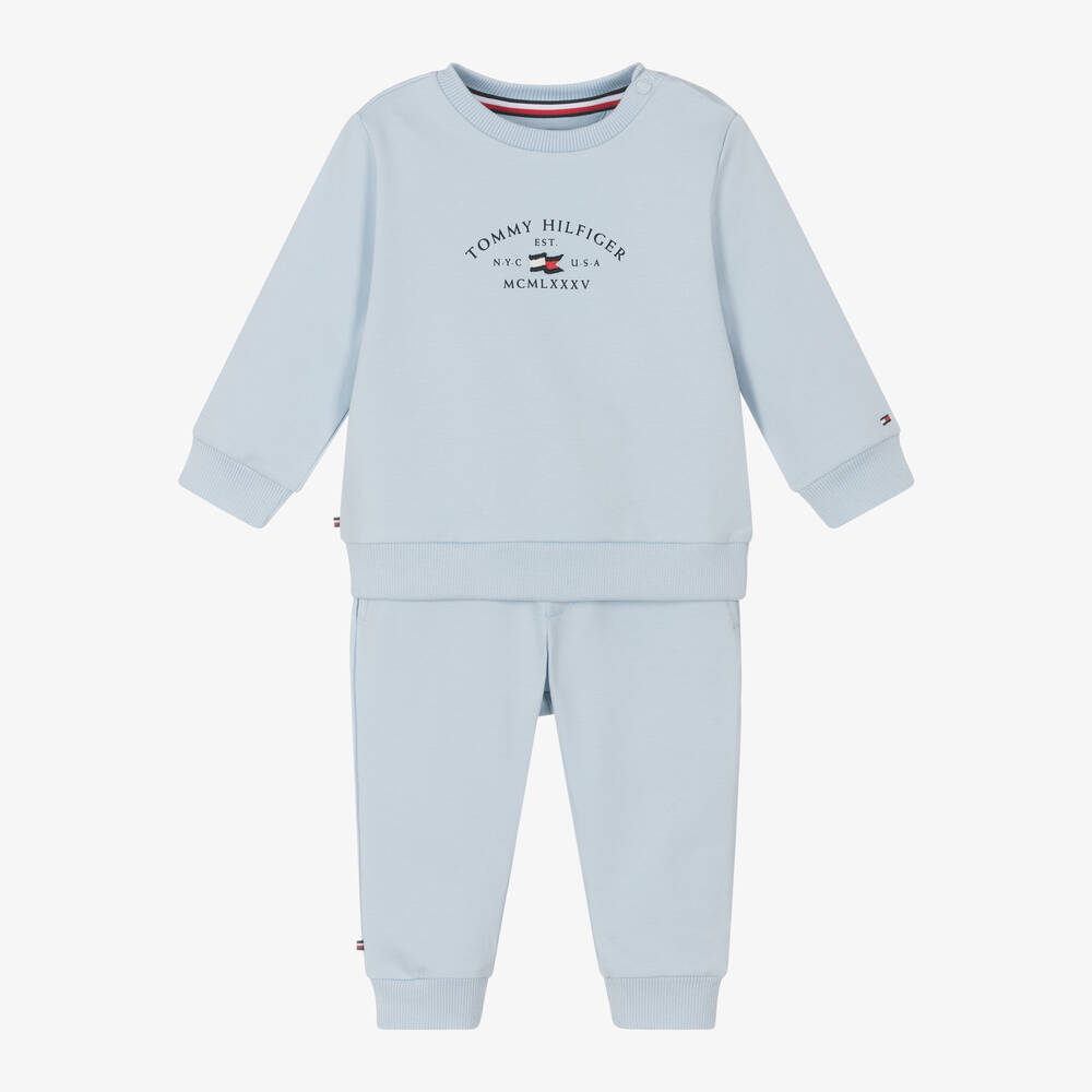 Tommy Hilfiger - بدلة رياضية قطن لون أزرق فاتح للمواليد | Childrensalon