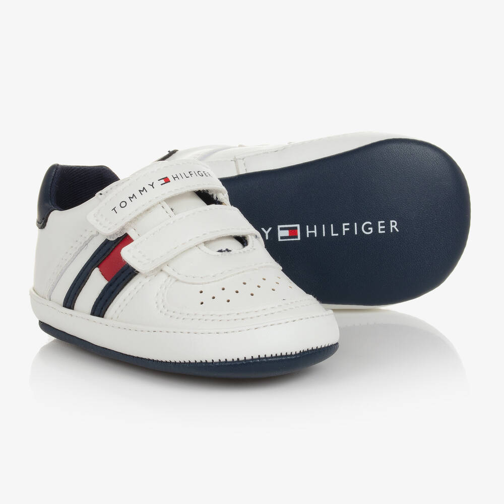 Tommy Hilfiger - Baby Boys White Pre-Walker Shoes | Childrensalon