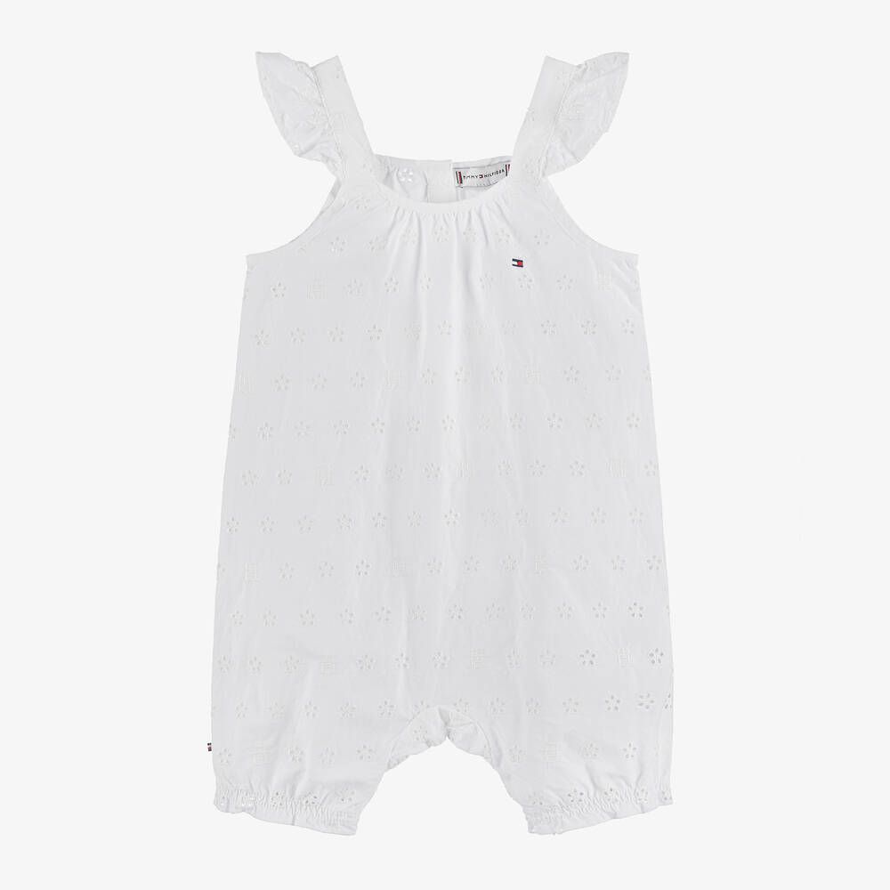 Tommy Hilfiger Baby Girls White Broderie Anglaise Shortie