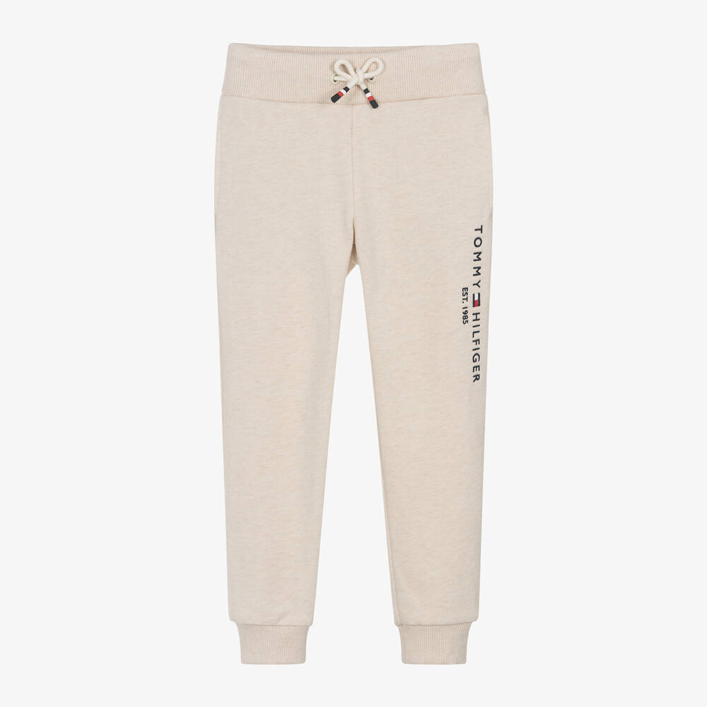 Tommy Hilfiger - Beige Marl Cotton Joggers | Childrensalon