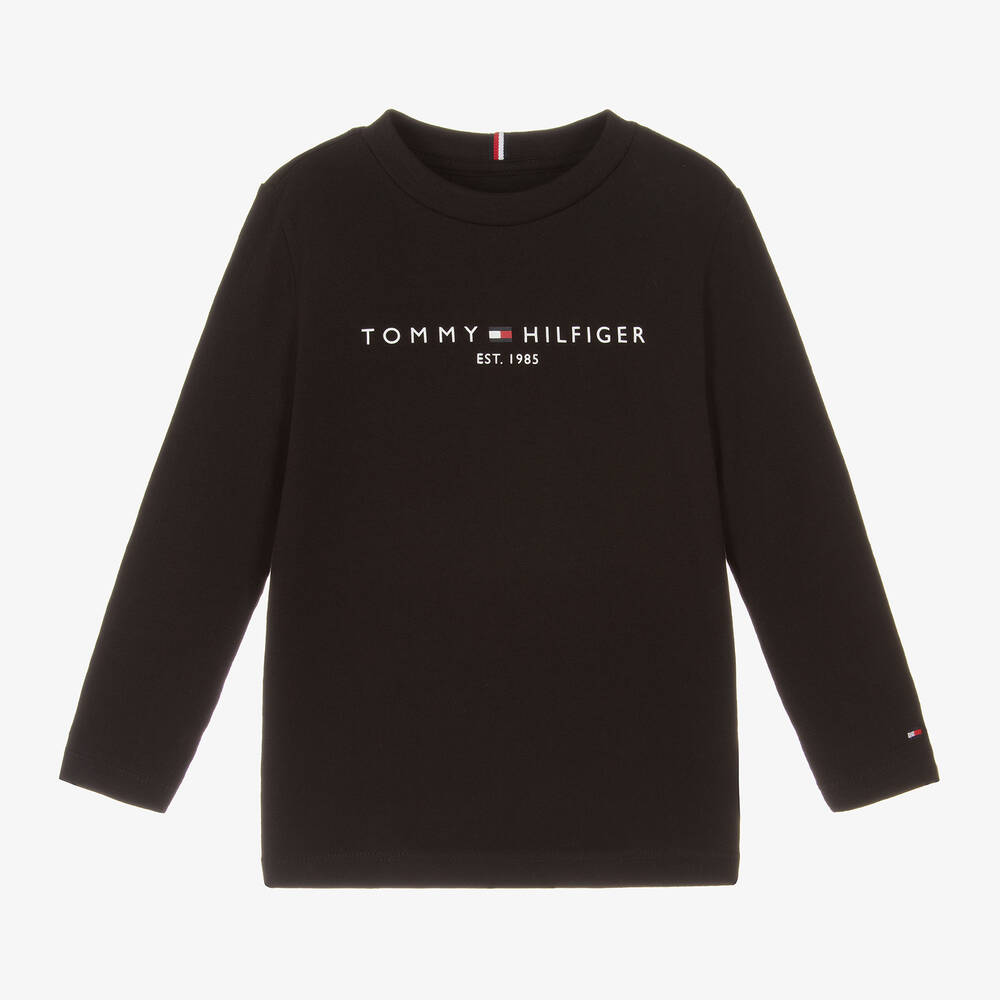 Tommy Hilfiger - Black Cotton Top | Childrensalon