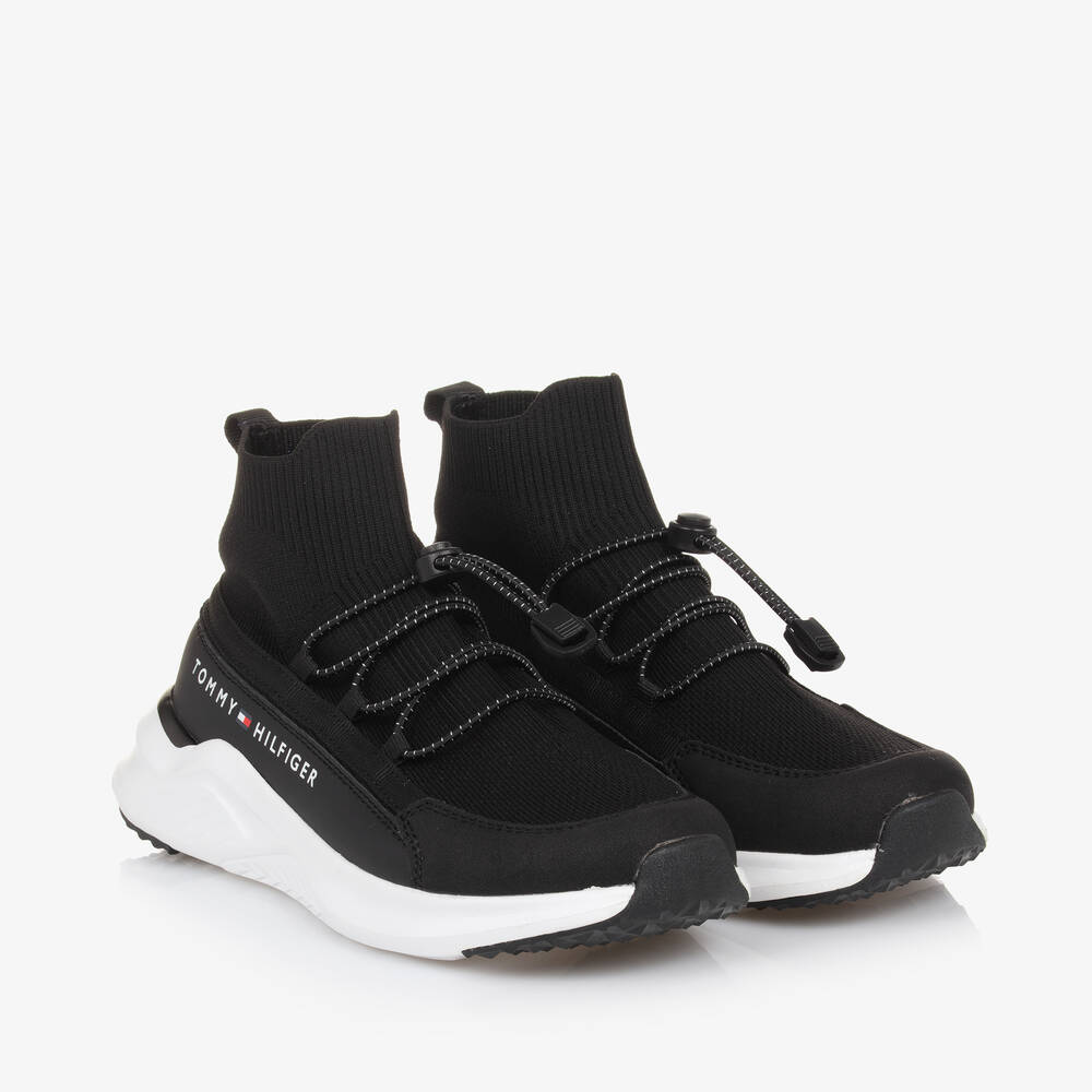 Tommy Hilfiger - Black Sock Trainers | Childrensalon