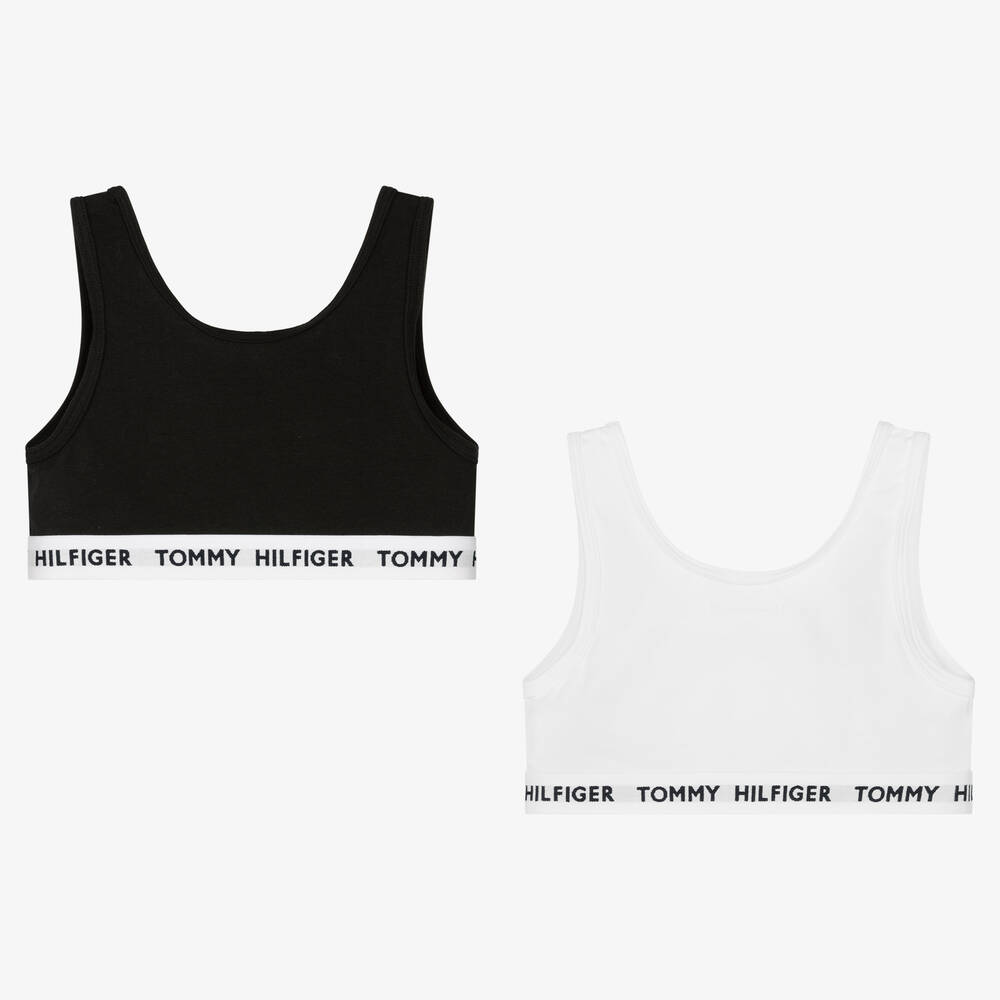 Tegnsætning Udfør grådig Tommy Hilfiger - Black & White Cotton Bra (2 Pack) | Childrensalon