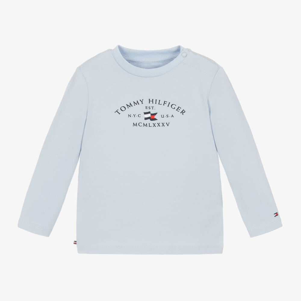 Tommy Hilfiger - Blue Cotton Baby Top | Childrensalon