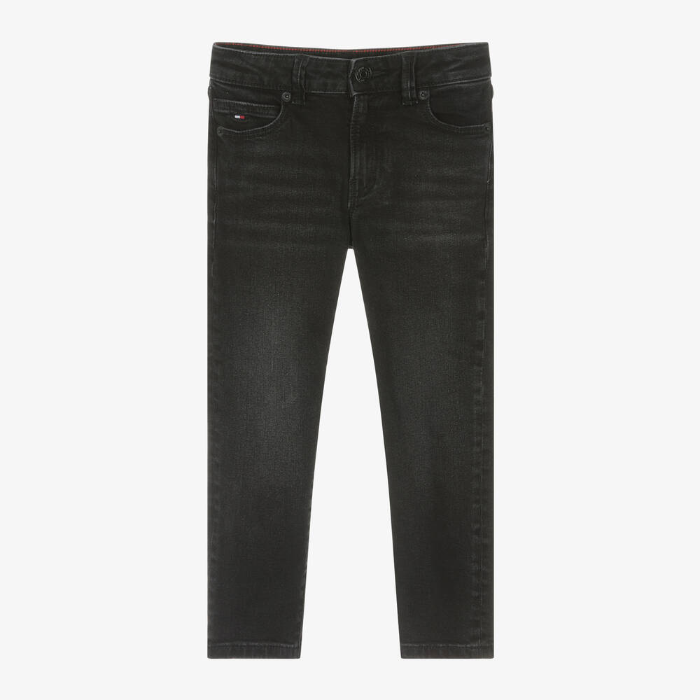 Tommy Hilfiger - Boys Black Straight Fit Denim Jeans | Childrensalon