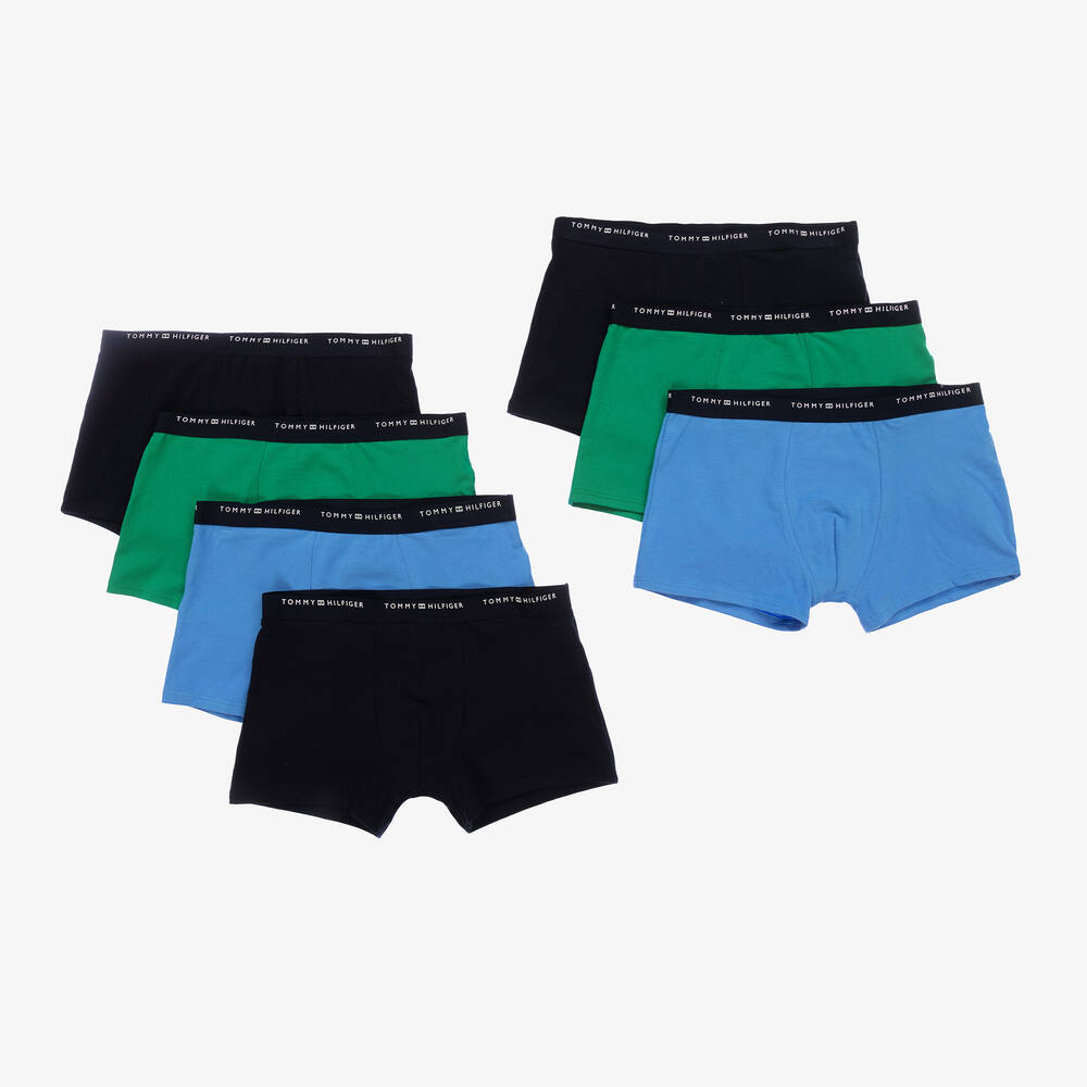 Tommy Hilfiger - Boys Blue Cotton Boxer Shorts (7 pack) | Childrensalon
