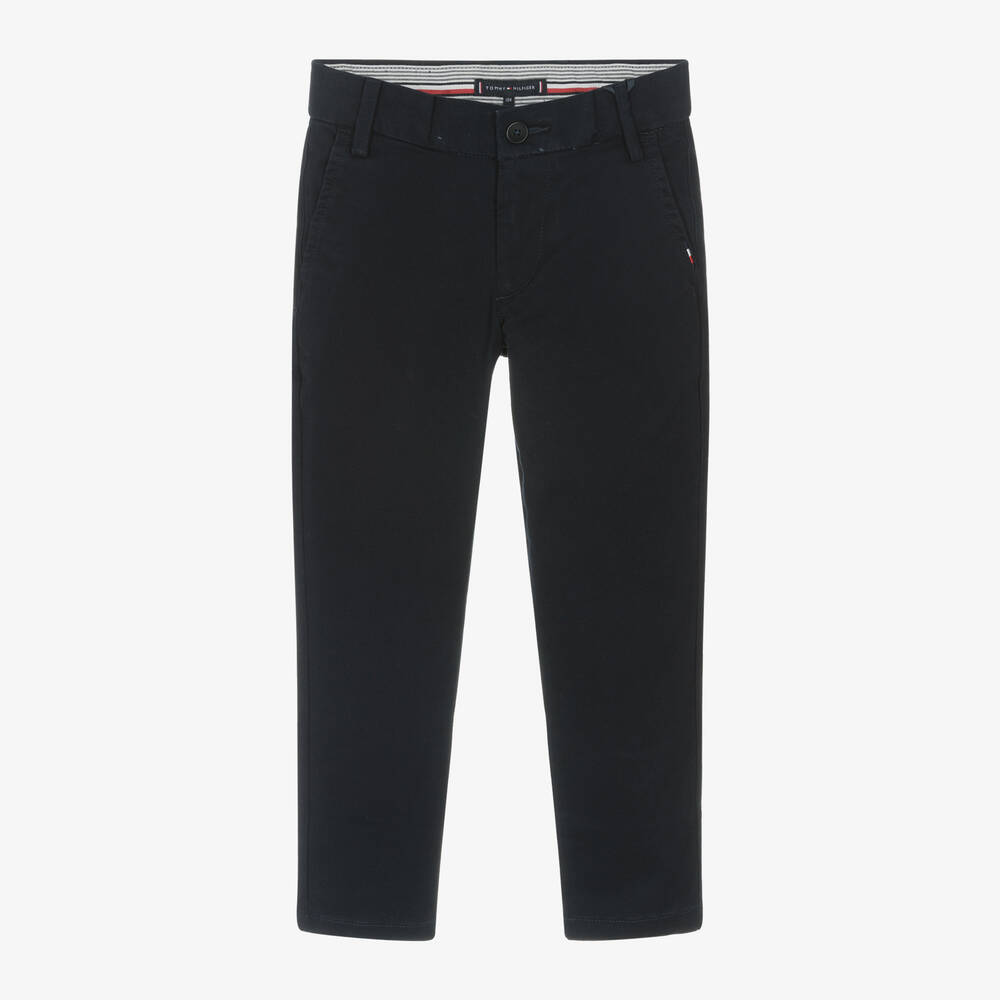 Tommy Hilfiger - Boys Blue Cotton Chino Trousers | Childrensalon