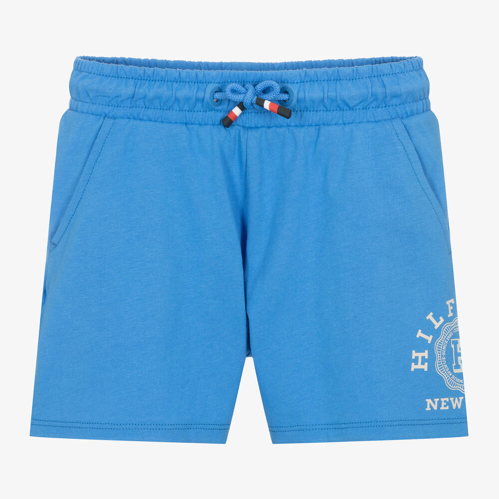 Tommy Hilfiger - Boys Blue Cotton Jersey Shorts  | Childrensalon