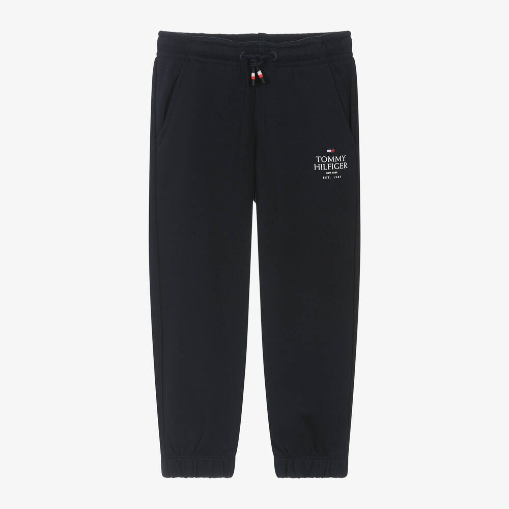 Tommy Hilfiger - Boys Blue Cotton Joggers | Childrensalon