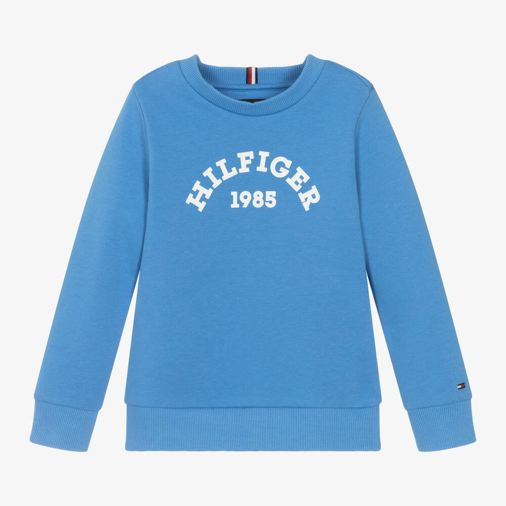 Tommy Hilfiger - Boys Blue Cotton Sweatshirt | Childrensalon