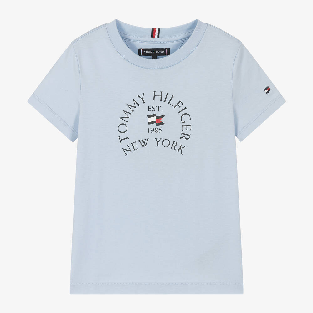 Tommy Hilfiger - Boys Blue Cotton T-Shirt | Childrensalon