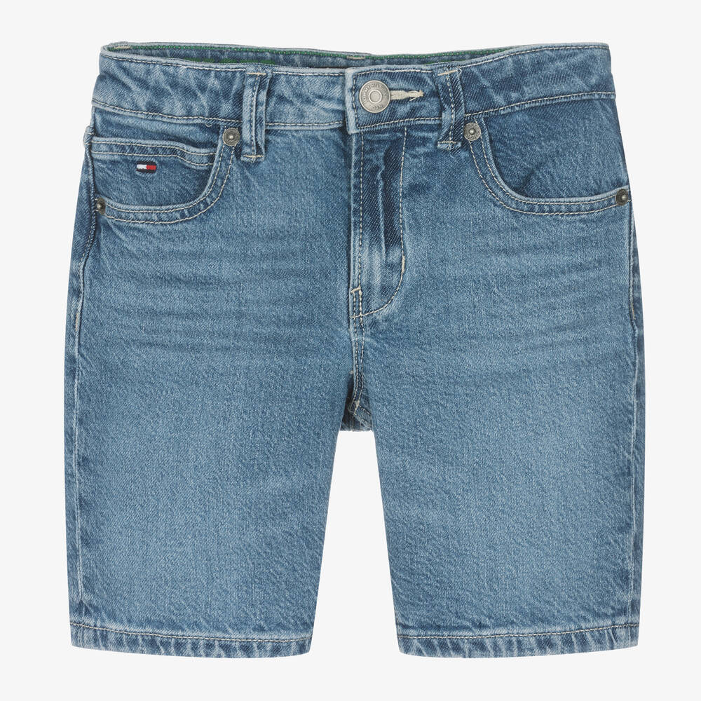 Tommy Hilfiger - Boys Blue Denim Straight Fit Shorts | Childrensalon