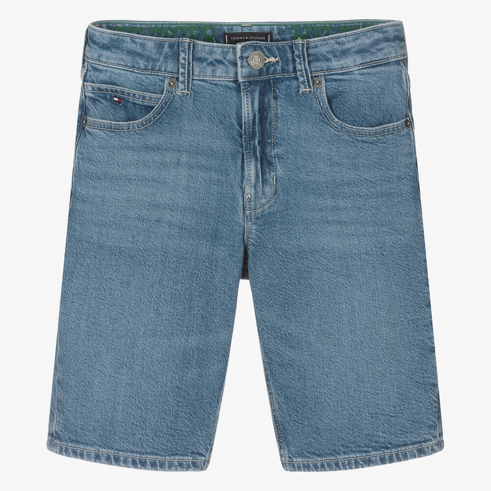 Tommy Hilfiger - Boys Blue Denim Straight Fit Shorts | Childrensalon
