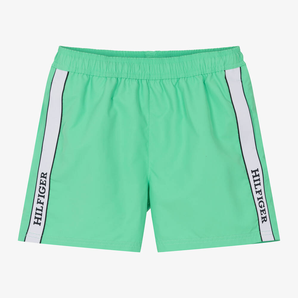 Tommy Hilfiger - Boys Green Swim Shorts | Childrensalon