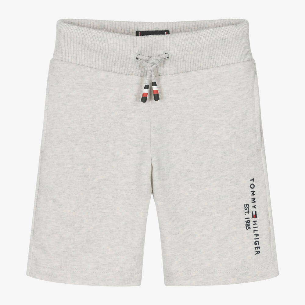 Tommy Hilfiger - Boys Grey Cotton Jersey Shorts | Childrensalon