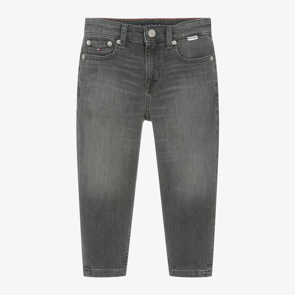 Tommy Hilfiger - Boys Grey Denim Straight Fit Jeans | Childrensalon