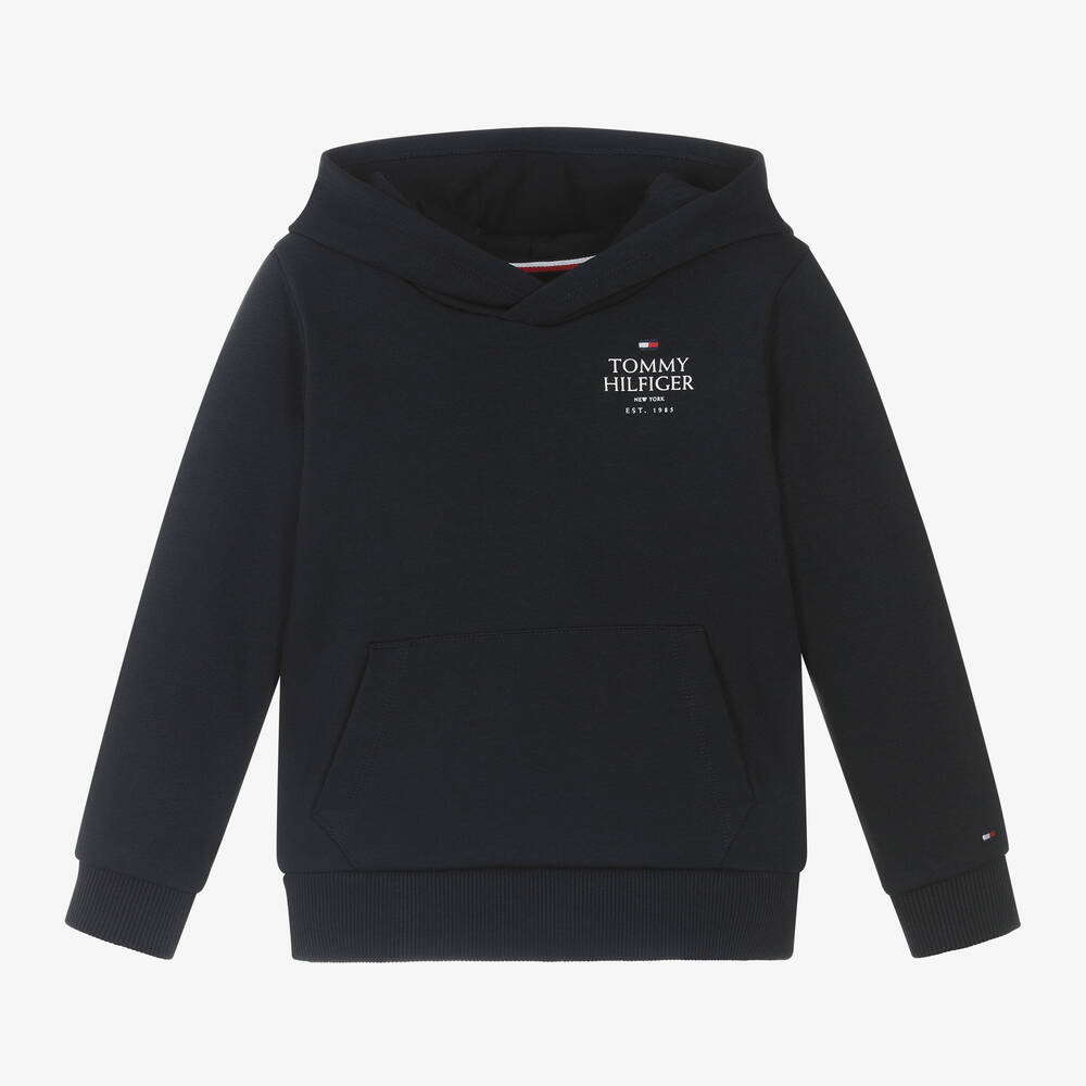 Tommy Hilfiger - Boys Navy Blue Cotton Hoodie | Childrensalon