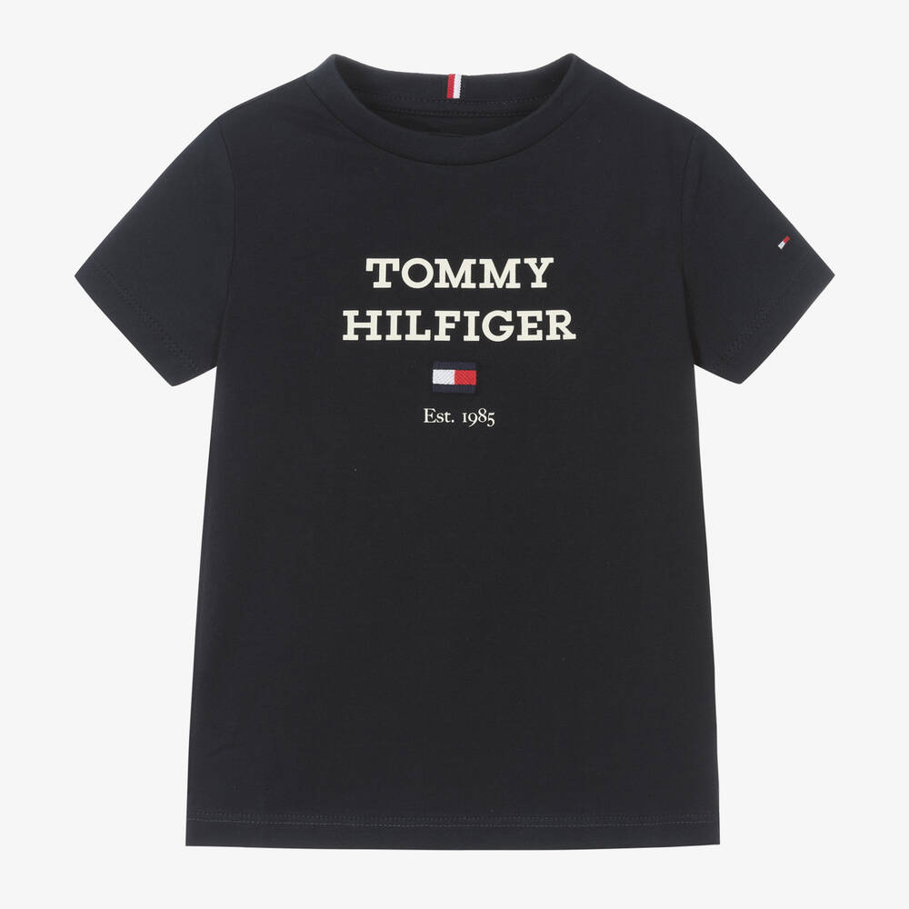 Tommy Hilfiger - Синяя хлопковая футболка для мальчиков | Childrensalon