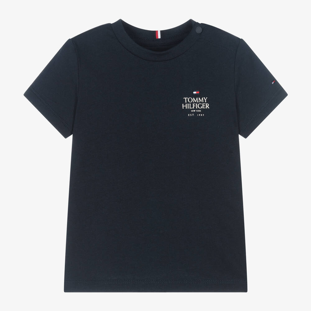 Tommy Hilfiger - Boys Navy Blue Cotton T-Shirt | Childrensalon