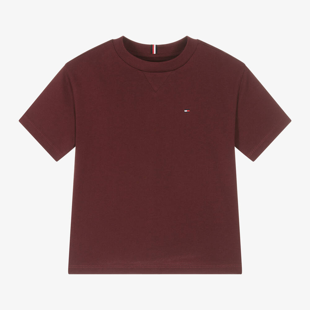 Tommy Hilfiger - Boys Red Cotton T-Shirt | Childrensalon