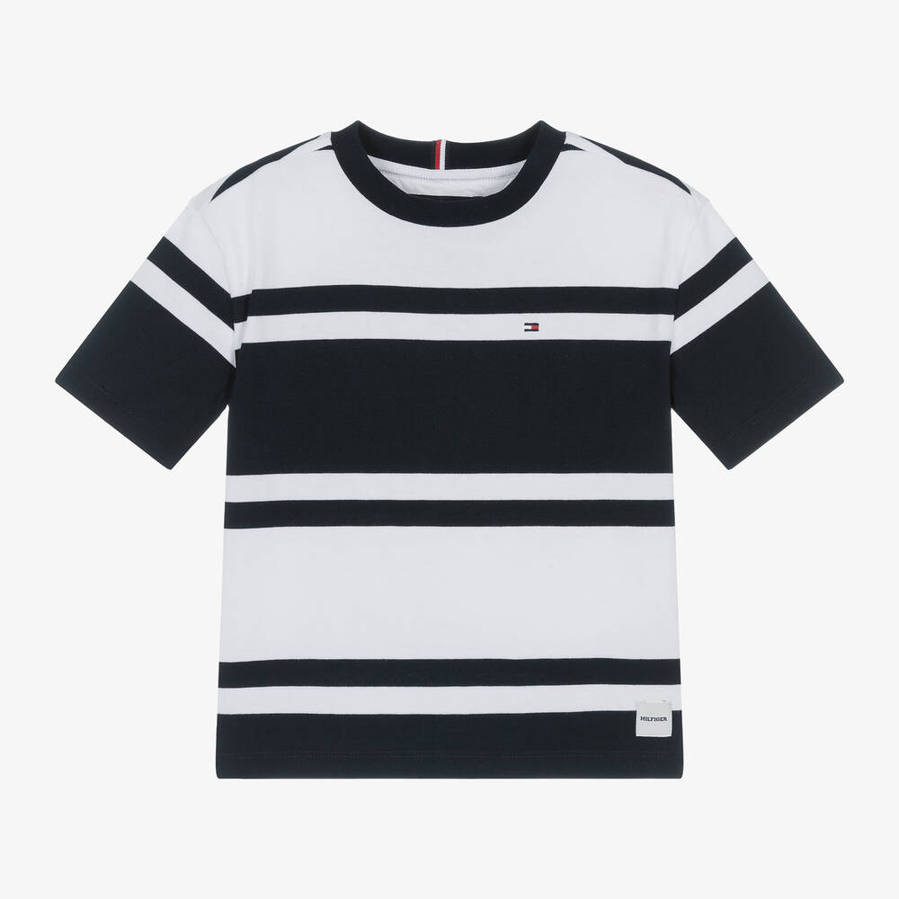 Tommy Hilfiger - Boys Striped Cotton T-Shirt | Childrensalon
