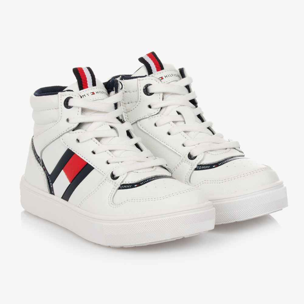 Tommy Hilfiger Kids' Boys White Hi-top Trainers